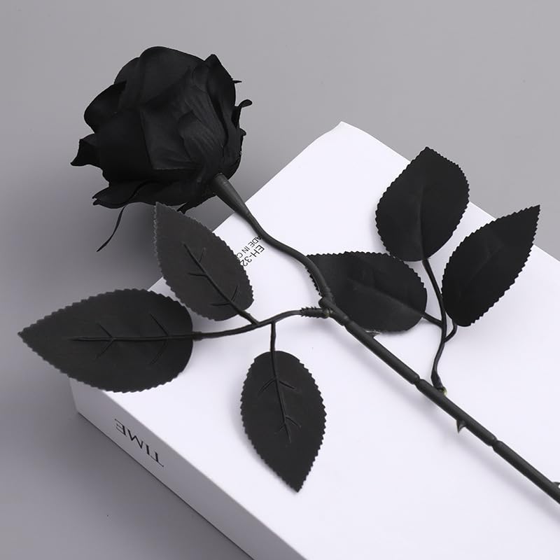 Amazon.co.jp: SHUUL バラ 造花 黒ローズ 9本セット 一輪 花束